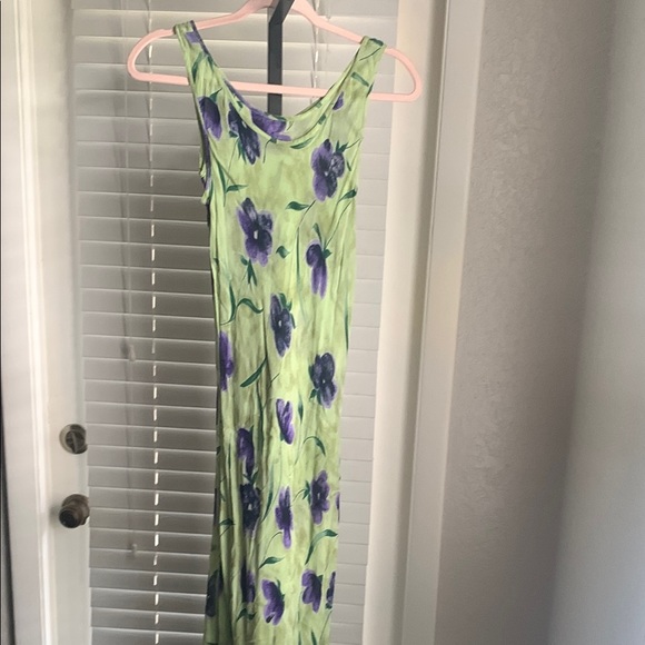 Y2k vintage Reflections floral sleeveless whimsical floral maxi dress 4 small - Picture 1 of 6